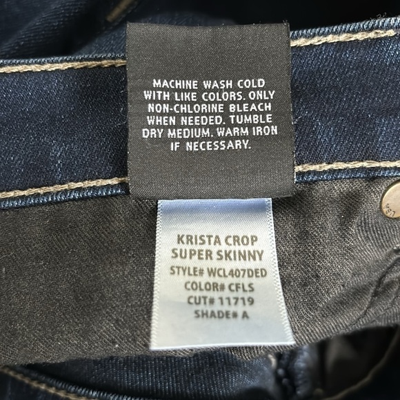 HUDSON Krista Crop Super Skinny Blue Raw Hem Jeans Size 29 - Picture 6 of 8